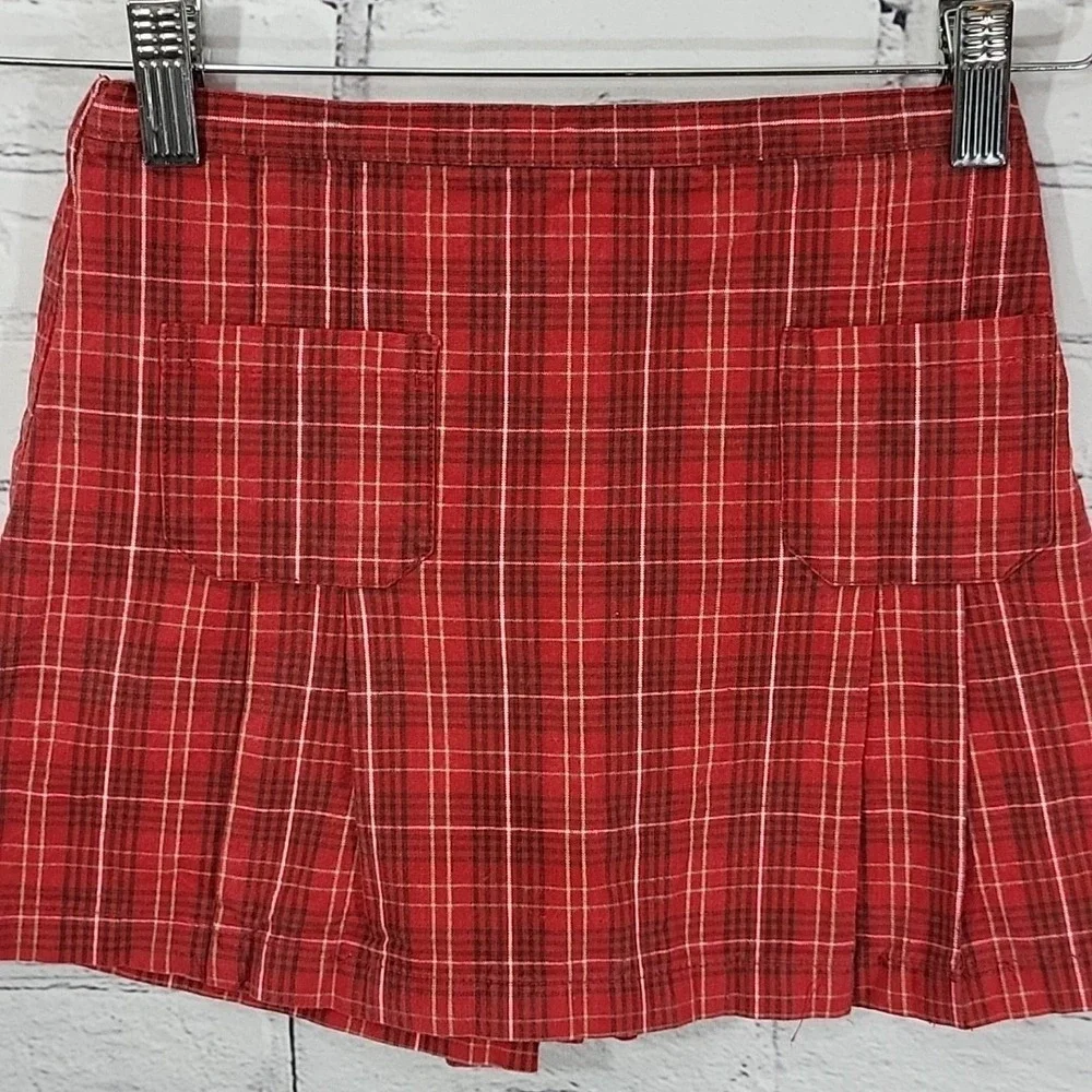 Vintage Gymboree Y2K Skort Red‎ Plaid Girls Size 7